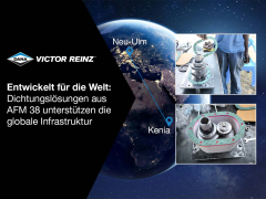 World Map with line from Neu-Ulm to Kenia to showcase where the sealing material comes from and is used worldwide. 